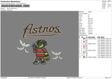 Astros Freddy Embroidery File 6 sizes