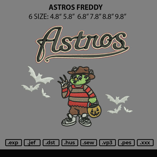 Astros Freddy Embroidery File 6 sizes