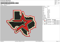 Astros Embroidery File 6 sizes