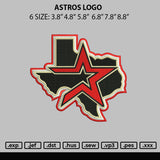 Astros Embroidery File 6 sizes