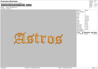 Astros V03 Embroidery File 6 sizes