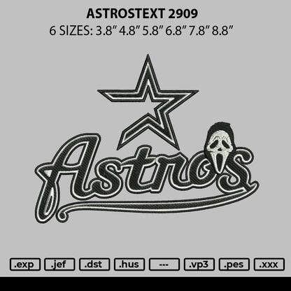 Astrostext 2909 Embroidery File 6 sizes