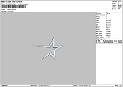 Star 1103 Embroidery File 6 sizes