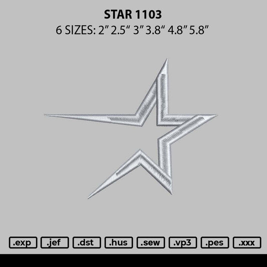 Star 1103 Embroidery File 6 sizes