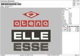 Atenatext 001 Embroidery File 6 sizes