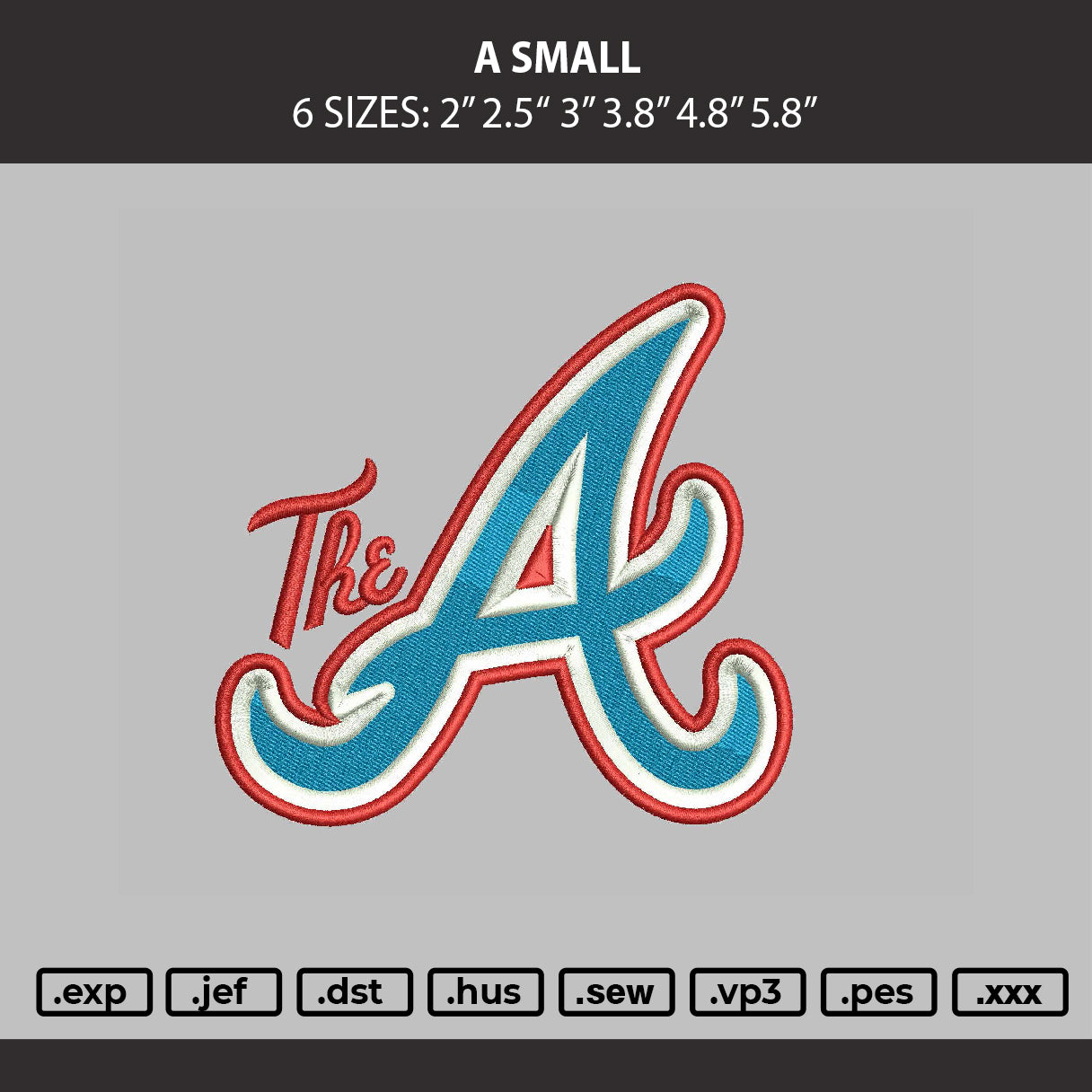A Small Embroidery Machine Design File 6 sizes