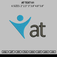 At Text 01 Embroidery File 6 sizes