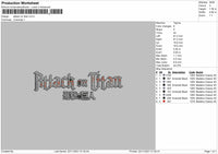 Attack On Titan Embroidery File 4 size