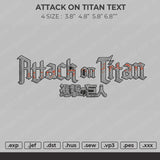 Attack On Titan Embroidery File 4 size