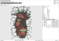 Attack On Titan Poster Embroidery File 4 size