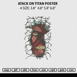 Attack On Titan Poster Embroidery File 4 size