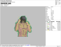 Attack Eren Embroidery File 4 size