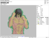 Attack Eren Embroidery File 4 size