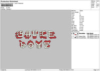Saucetext 0512 Embroidery File 6 sizes