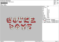 Saucetext 0512 Embroidery File 6 sizes
