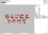 Saucetext 0512 Embroidery File 6 sizes