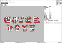 Saucetext 0512 Embroidery File 6 sizes