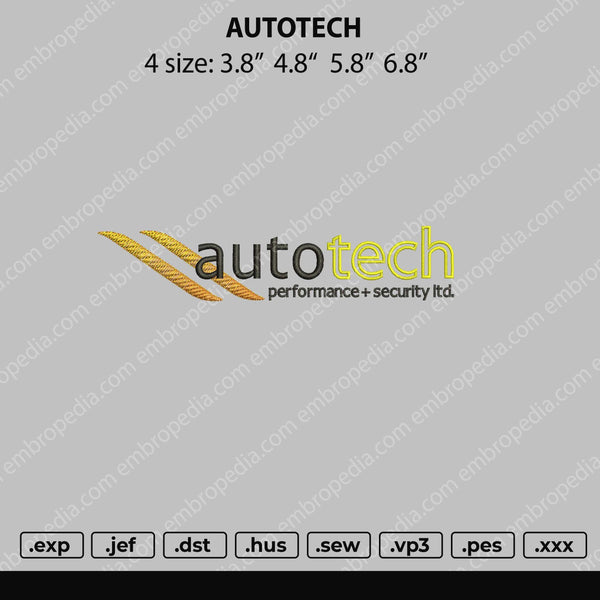 Autotech Embroidery File 4 size