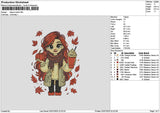Autumn Girl 01 Embroidery File 6 sizes