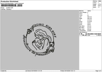 Babymomcircle Embroidery File 6 sizes