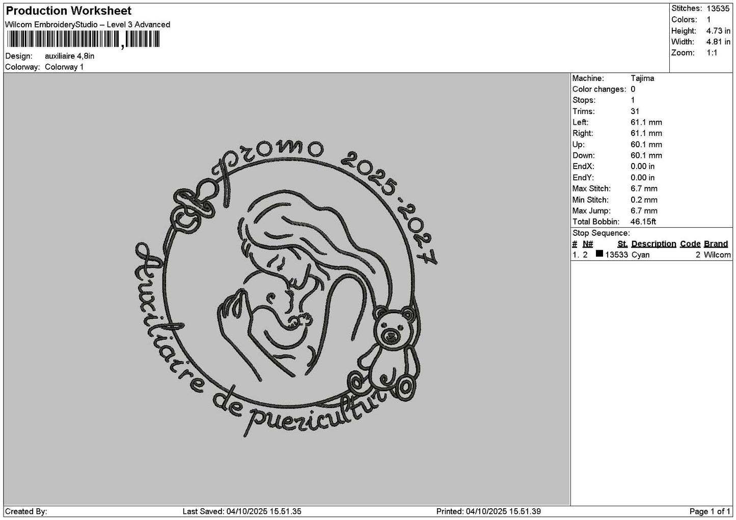 Babymomcircle Embroidery File 6 sizes