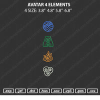 Avatar 4 Elements Embroidery File 4 size