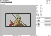 Avatar Aang Embroidery File 4 size