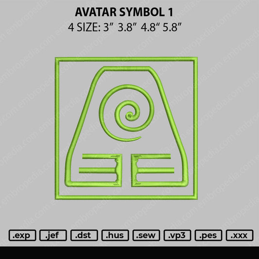 Avatar Symbol 1 Embroidery File 4 size