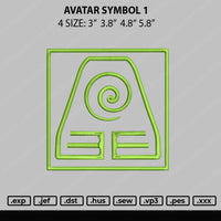 Avatar Symbol 1 Embroidery File 4 size