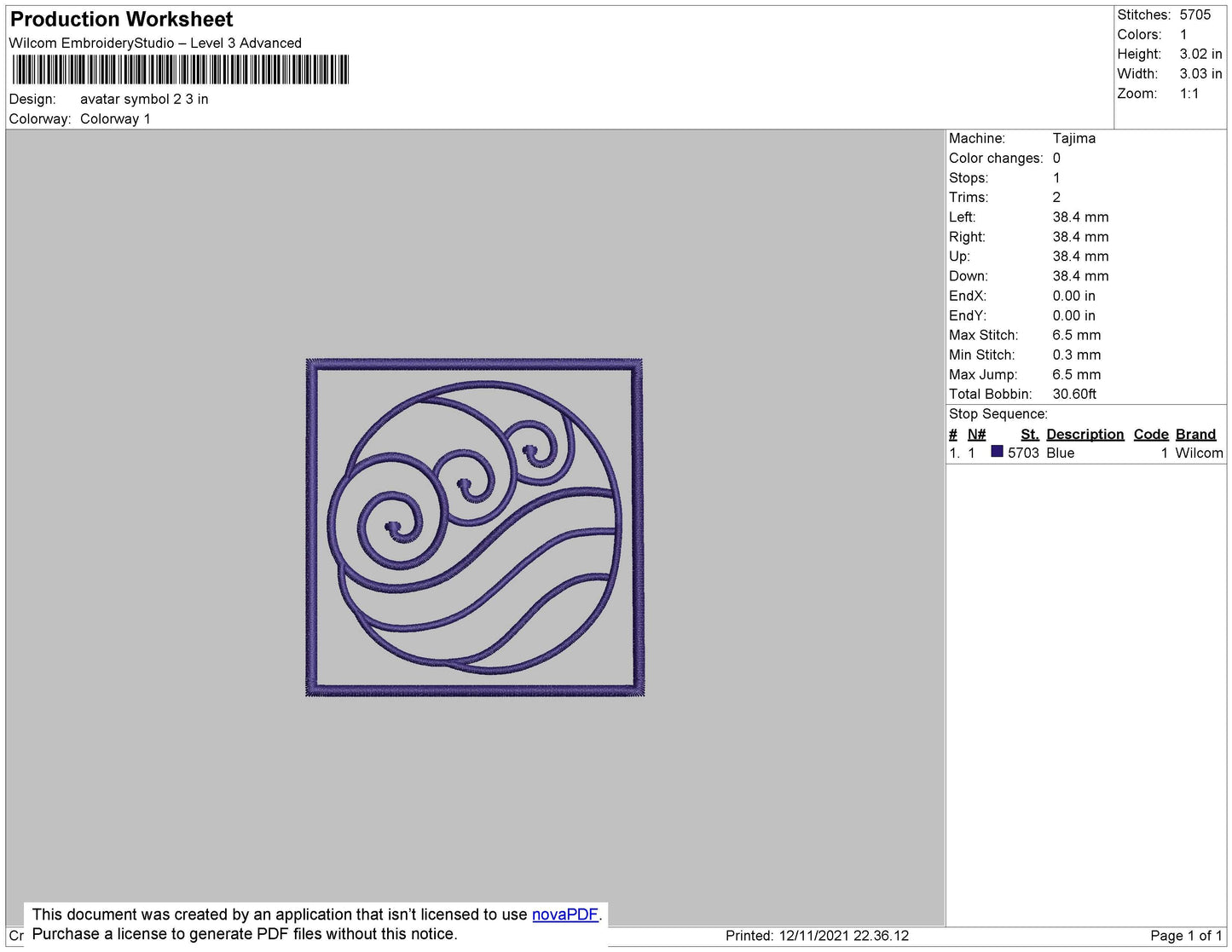 Avatar Symbol V2 Embrooidery File 4 size