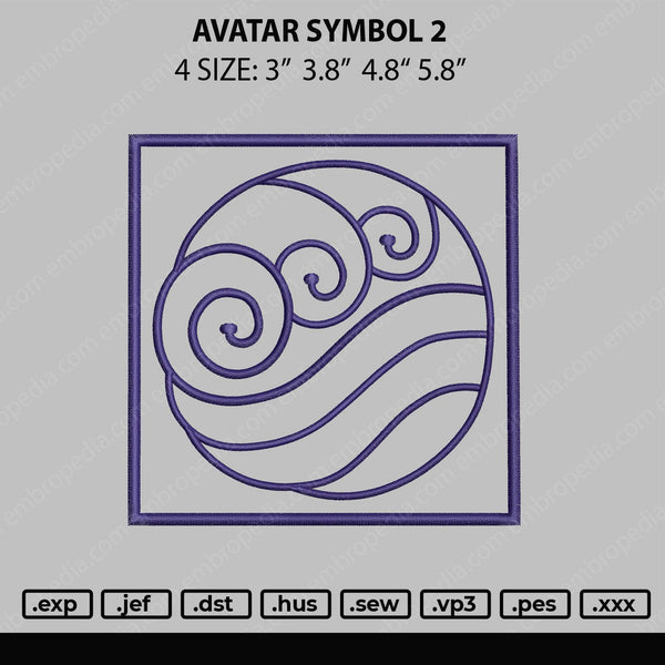 Avatar Symbol V2 Embrooidery File 4 size