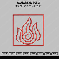 Avatar Symbol 3 Embroidery File 4 size