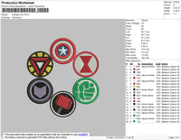 Avenger Icon Embroidery File 4 size