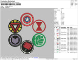 Avenger Icon Embroidery File 4 size