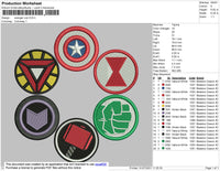 Avenger Icon Embroidery File 4 size