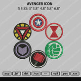 Avenger Icon Embroidery File 4 size