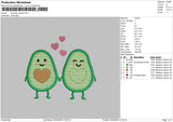 Avocado Couple Embroidery File 4 size