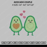 Avocado Couple Embroidery File 4 size