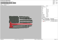 Axe Flag Embroidery File 6 sizes