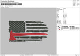 Axe Flag Embroidery File 6 sizes