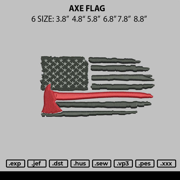 Axe Flag Embroidery File 6 sizes