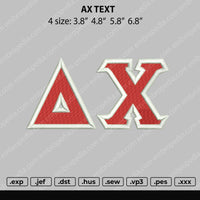 AX Text Embroidery File 4 size