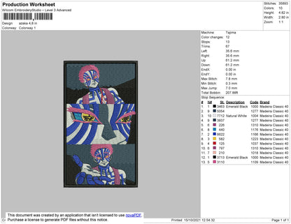 Azaka Embroidery File 4 size