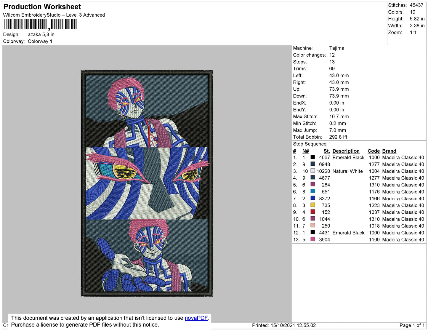 Azaka Embroidery File 4 size