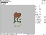 Bare Bears Embroidery File 4 size