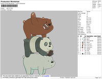 Bare Bears Embroidery File 4 size