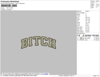 Bitch Text Embroidery File 4 size