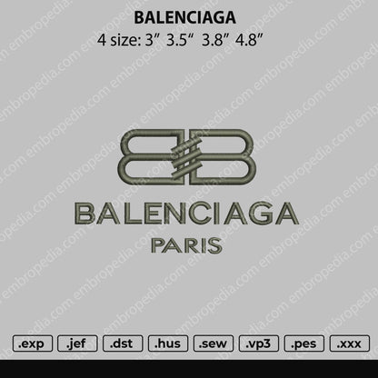 BALENCIAGA Embroidery File 4 size