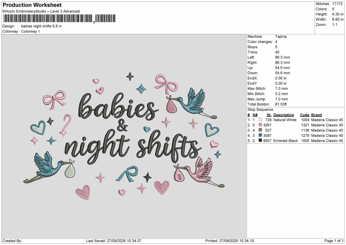 Babies Text Embroidery Machine Design File 6 sizes