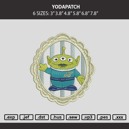 Yodapatch Embroidery Machine Design File 6 sizes